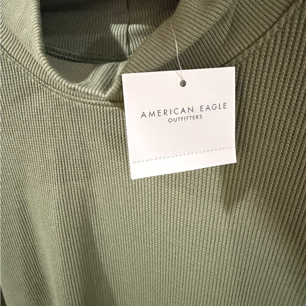 American Eagle Outfitters Olive Green Ribbed Top - Picture 3 of 3